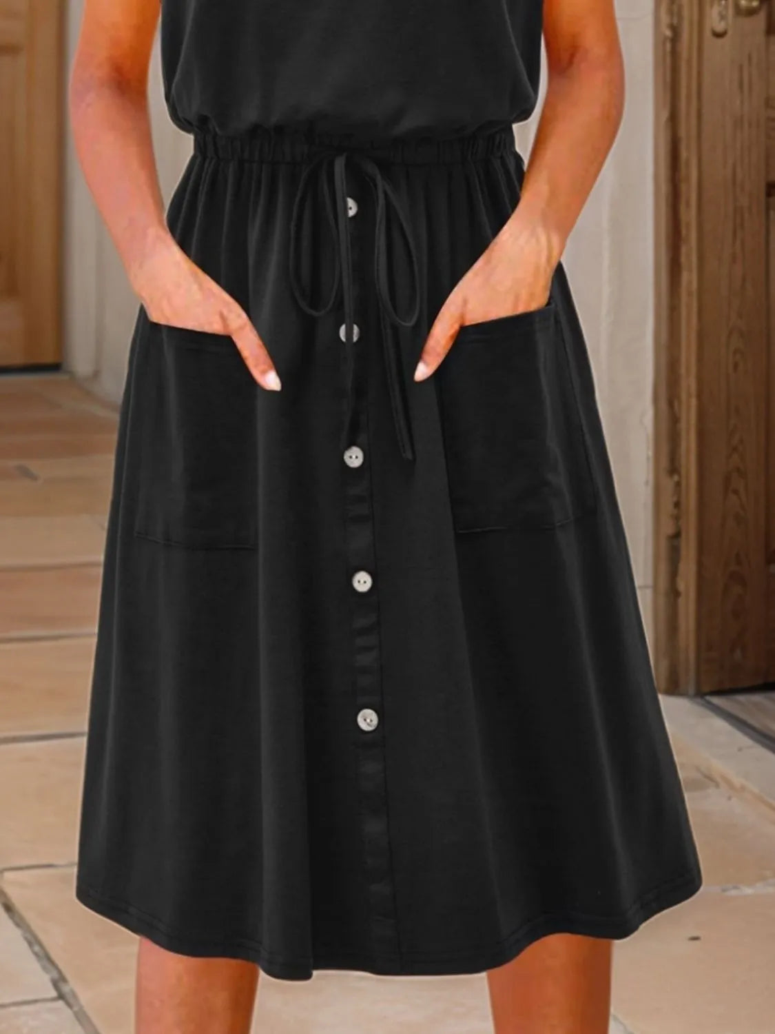 Full Size Round Neck Sleeveless Tank Dress Plus Size