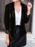 Button Up Lapel Collar Blazer - felvior