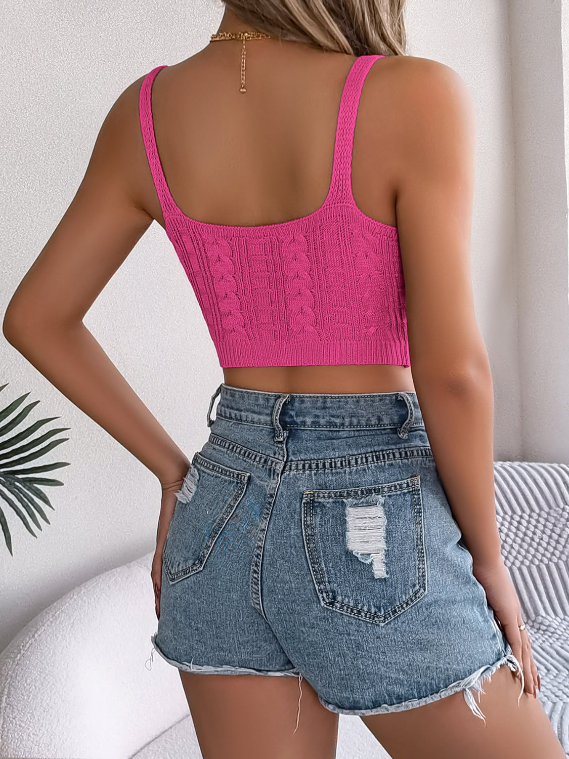 Cable-Knit Short Cami - felvior
