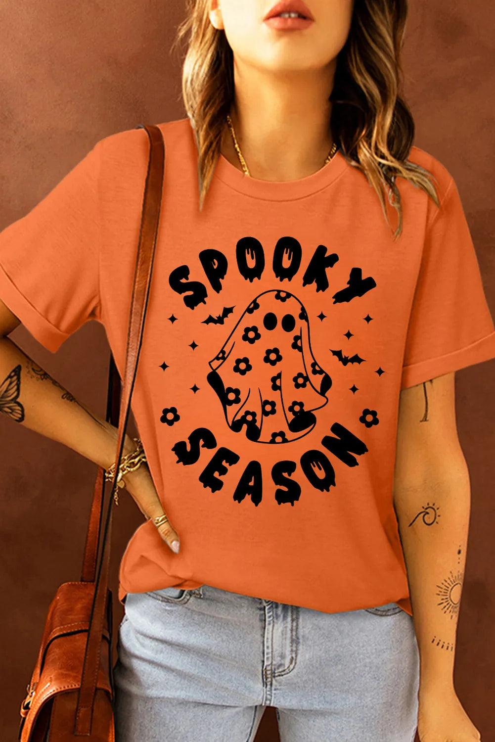 Graphic Round Neck Short Sleeve T-Shirt - felvior