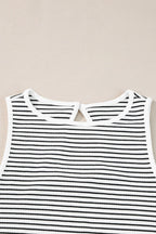 Striped Ribbed Round Neck Tank