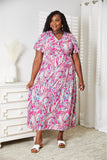 Double Take Multicolored V-Neck Maxi Dress - felvior