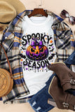 Full Size Jack-O'-Lantern Graphic Round Neck Short Sleeve T-Shirt - felvior