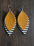 PU Leather Leaf Dangle Earrings - felvior