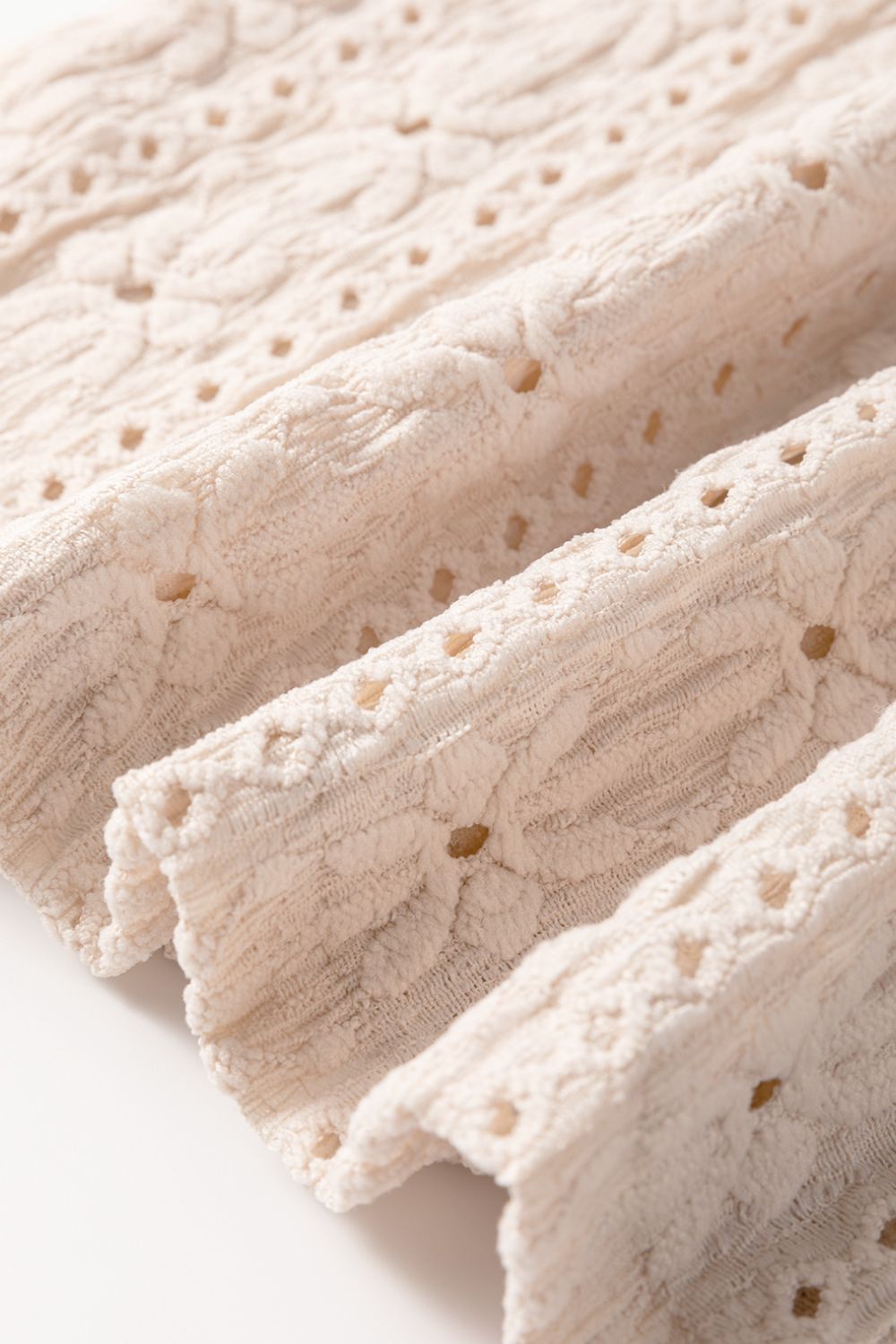 Floral Textured Crew Neck Sleeveless Top