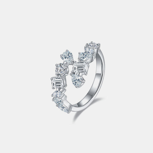 2.6 Carat Moissanite 925 Sterling Silver Bypass Ring - felvior