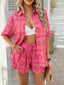 Devine Printed Button Down Shirt and Shorts Set