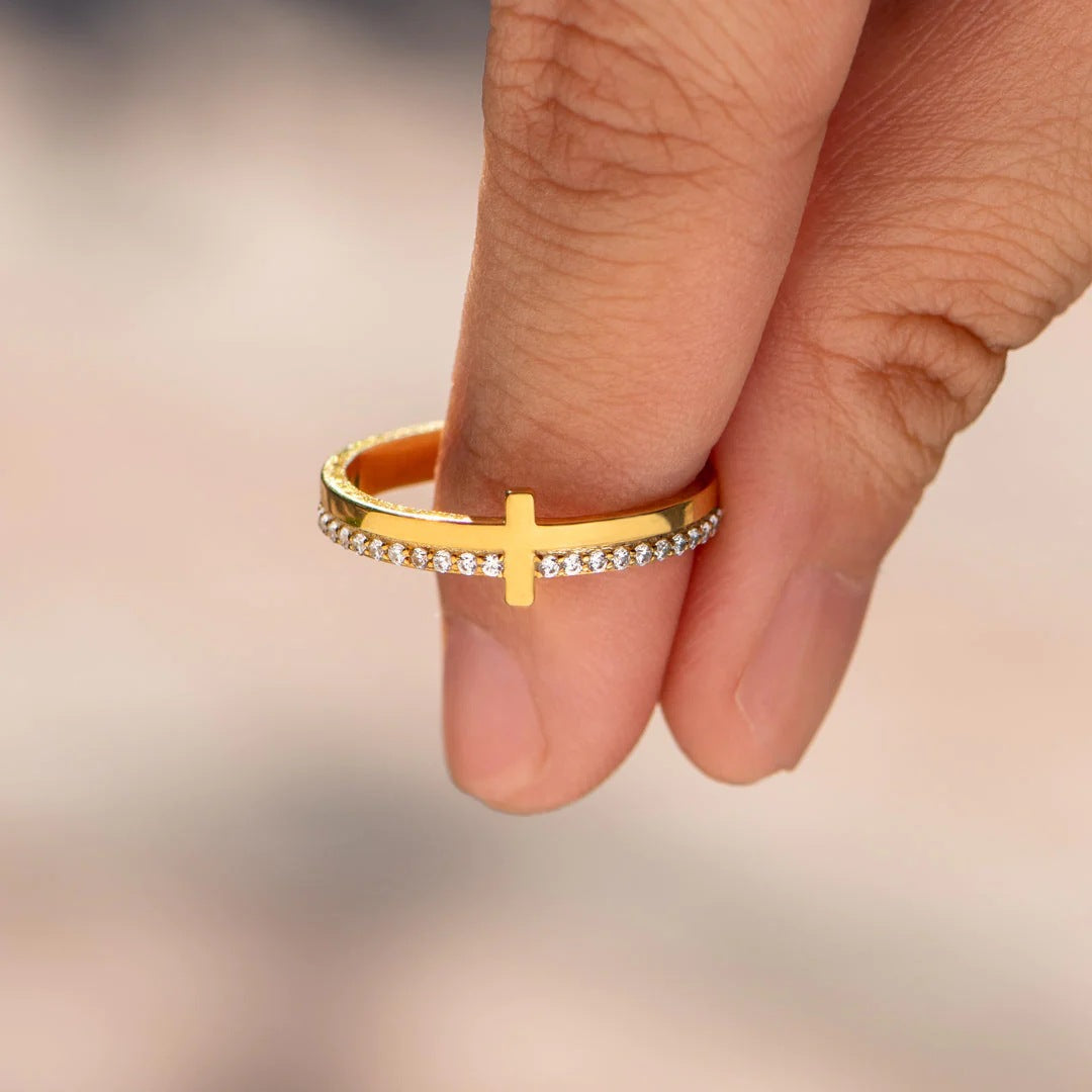 925 Sterling Silver Cross Ring - felvior
