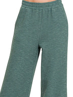 Zenana Cotton Slub Wide Leg Pants