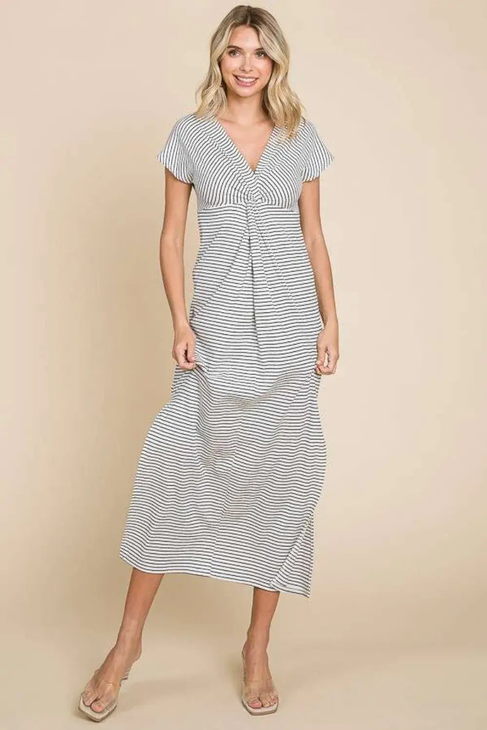 Culture Code Full Size Striped Twisted Detail Dress Hauptbild