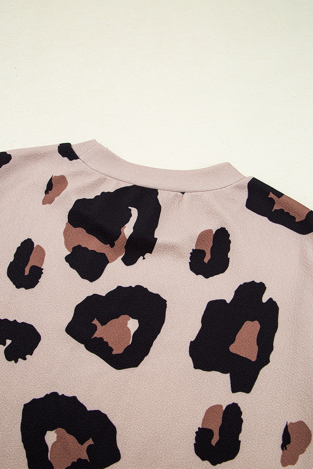 Leopard Round Neck Cap Sleeve T-Shirt