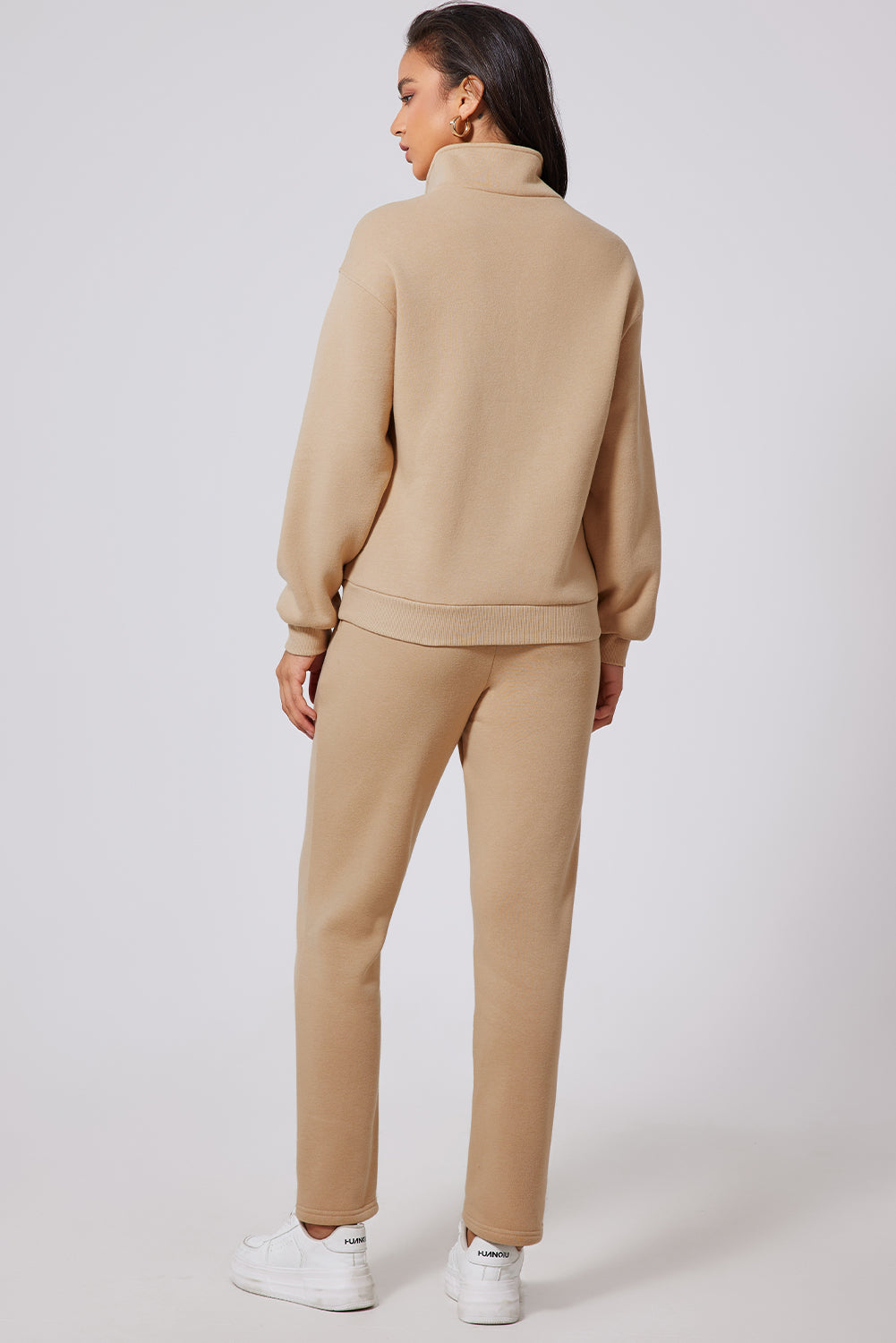 Half Snap Turtleneck Top and Pants Active Set - felvior