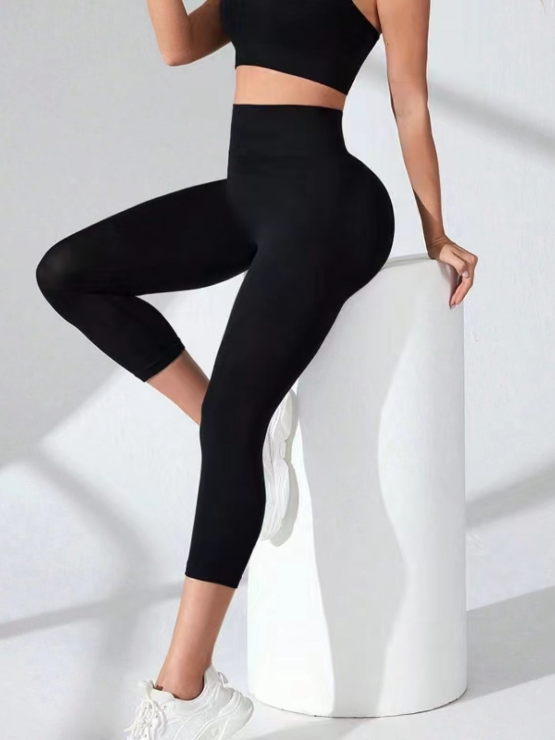 High Waist Cropped Active Leggings - felvior