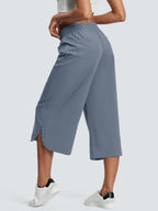 Full Size Drawstring Wide Leg Capris Pants Plus Size
