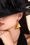 18K Gold-Plated Triangle Dangle Earrings - felvior