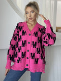 Pearl Trim V-Neck Button Up Cardigan - felvior