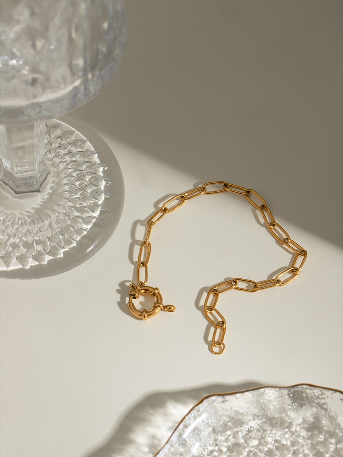 18K Gold-Plated Stainless Steel Chain Bracelet - felvior