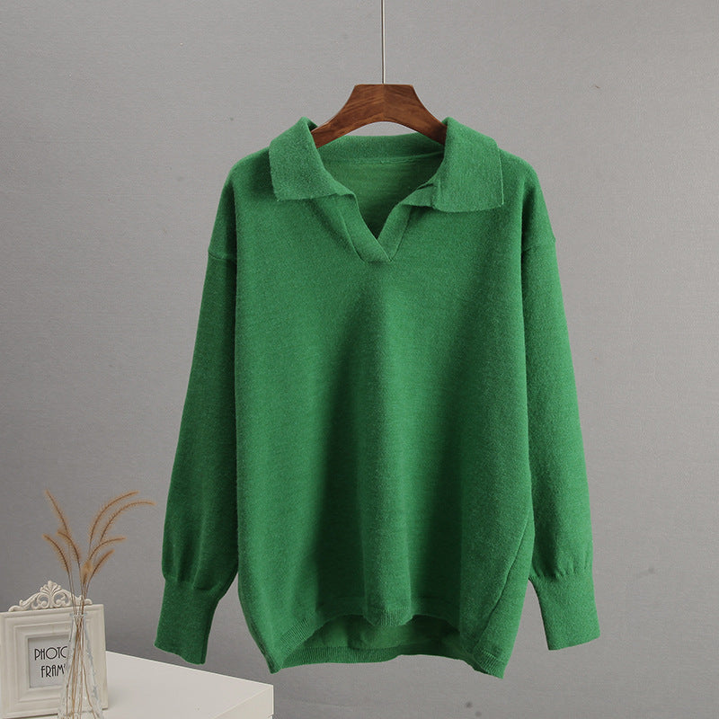 Johnny Collar Long Sleeve Top and Pants Sweater Set - felvior