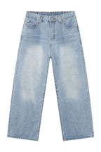 Men's Mid Rise Wide Leg Jeans with Pockets