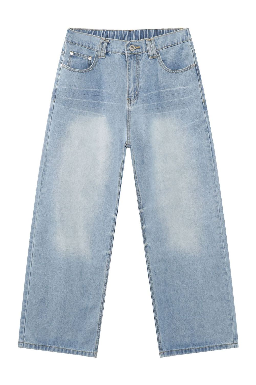 Men's Mid Rise Wide Leg Jeans with Pockets