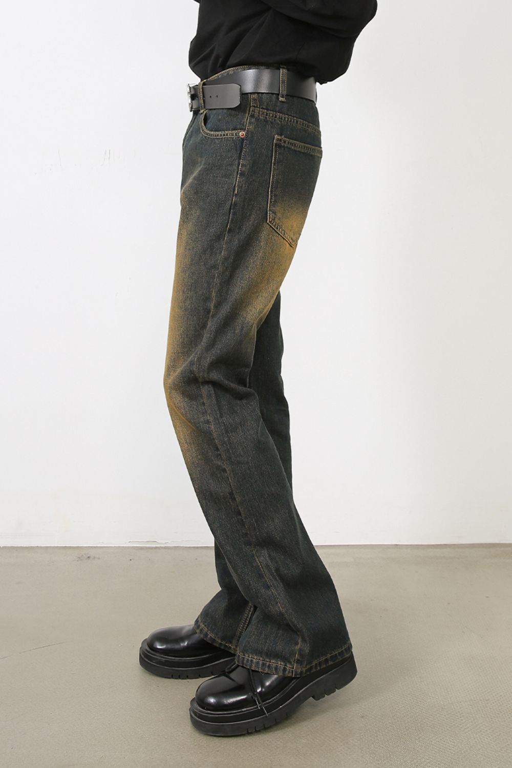 Men's Washed Bootcut Jeans Zweitbild