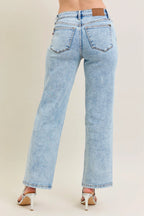 Judy Blue Full Size High Waist Stone Wash Straight Jeans Plus Size