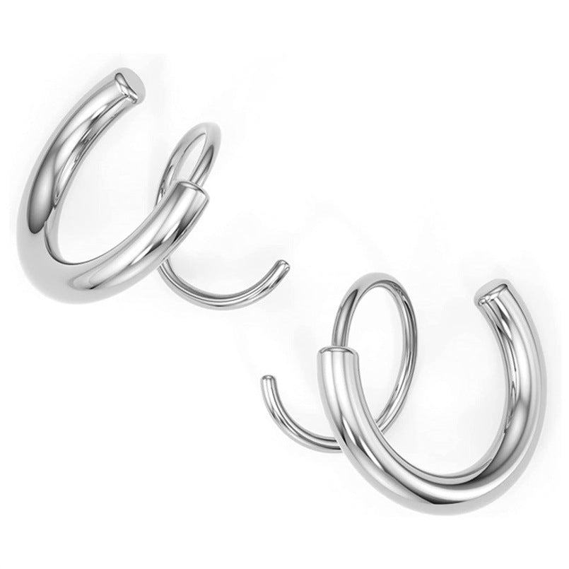 Stainless Steel Spiral Earrings - felvior