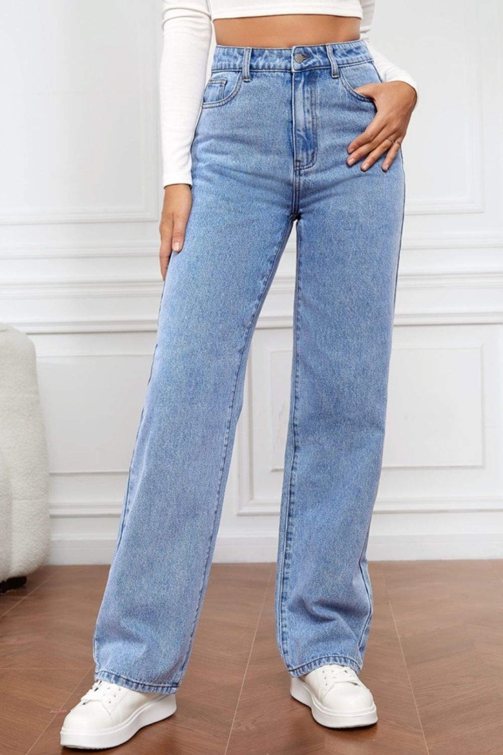 High Waist Straight Jeans - felvior