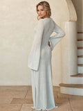 Slit Plunge Flare Sleeve Cover-Up Dress - felvior