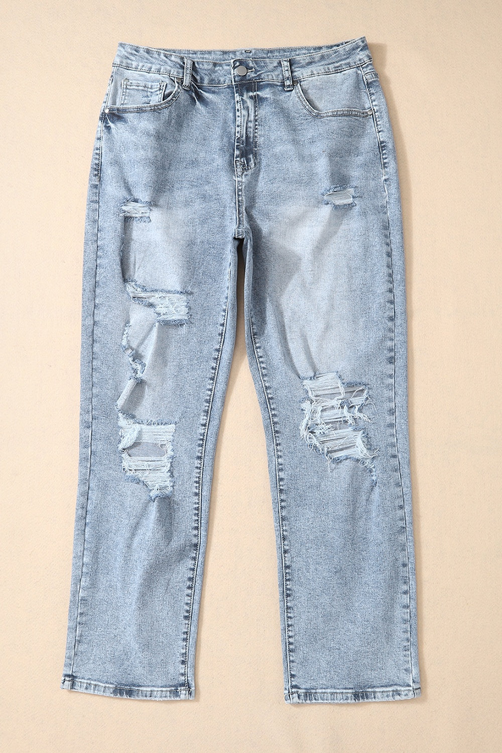 Distressed High Waist Jeans - felvior