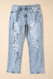 Distressed High Waist Jeans - felvior