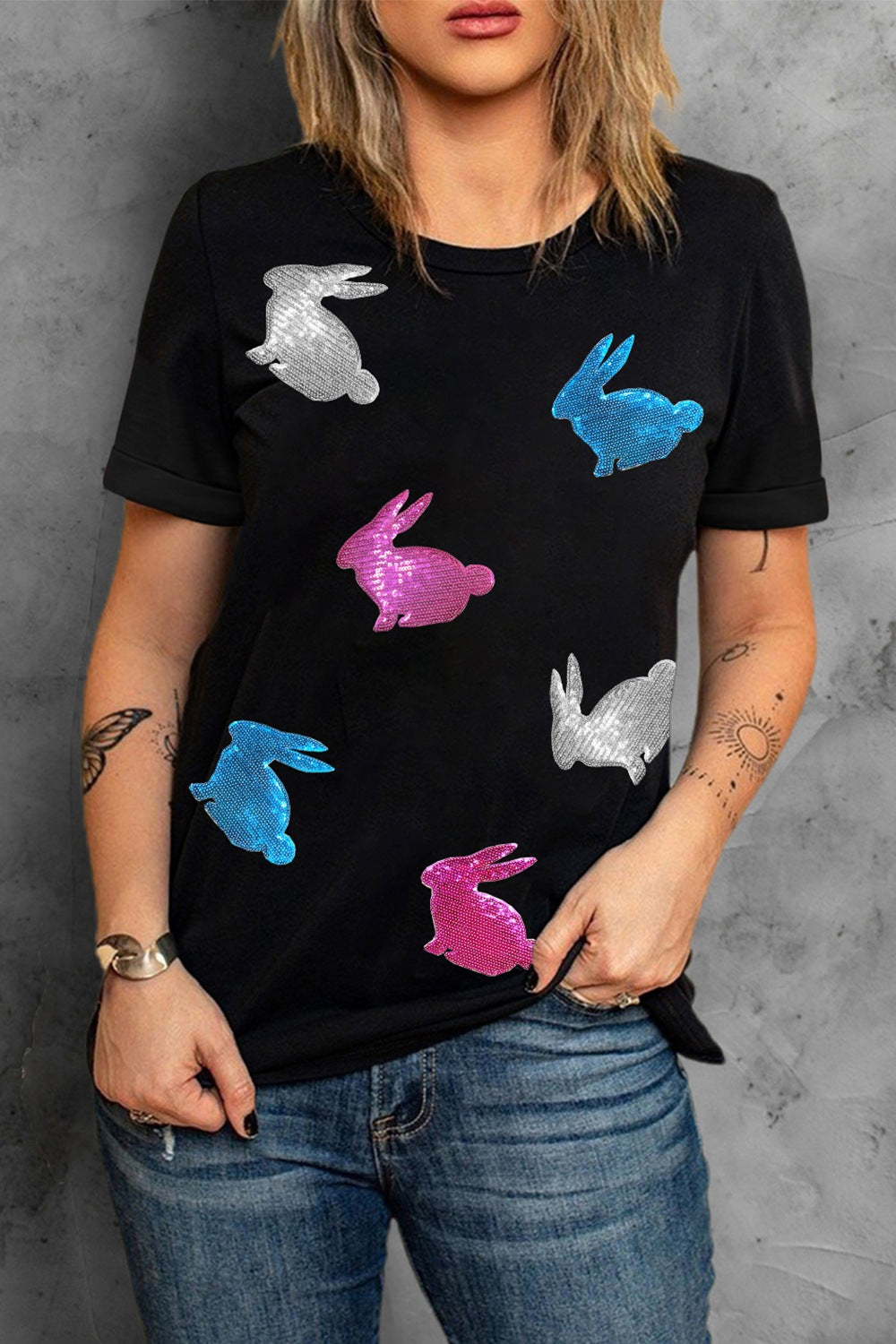 Easter Bunny Round Neck T-Shirt Hauptbild