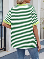 Striped Round Neck Half Sleeve T-Shirt