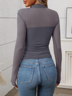 Mock Neck Long Sleeve Top