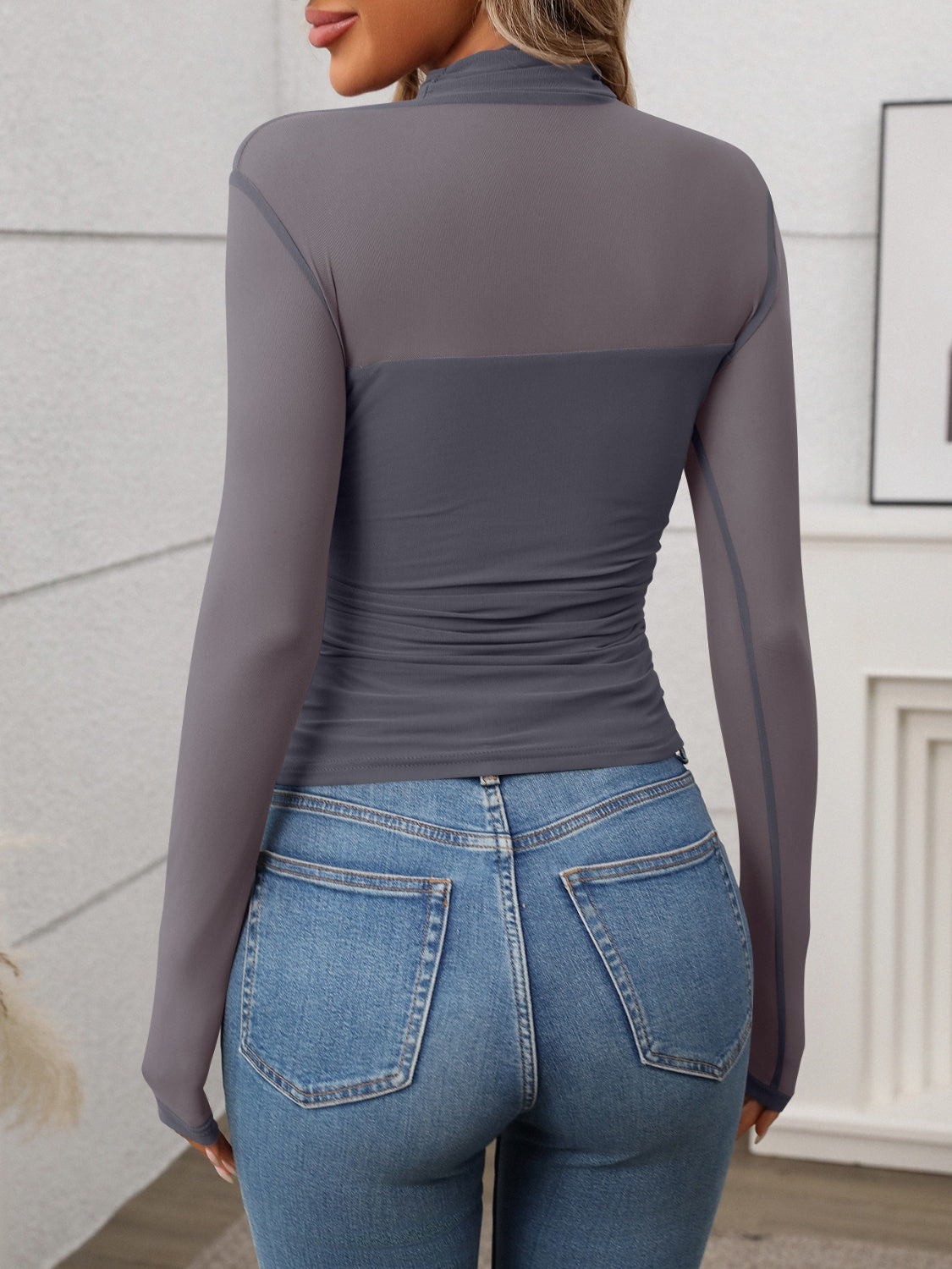 Mock Neck Long Sleeve Top