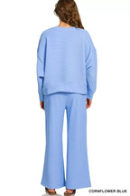 Zenana Ribbed Round Neck Pullover and Drawstring Pants Set