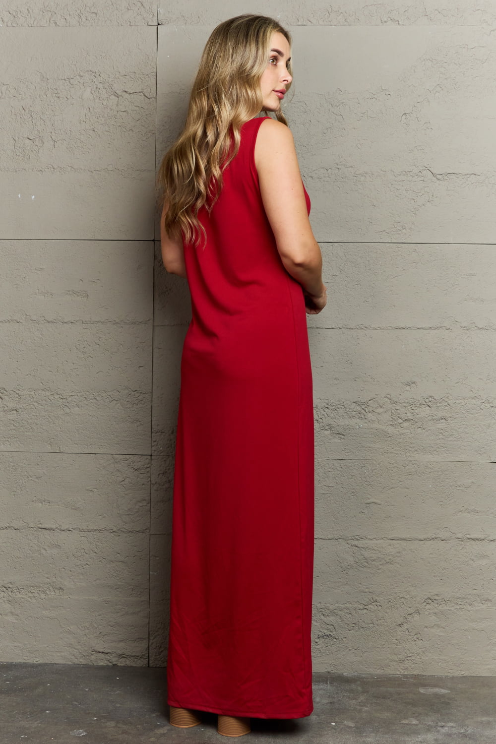 Plus Size Scoop Neck Maxi Tank Dress - felvior
