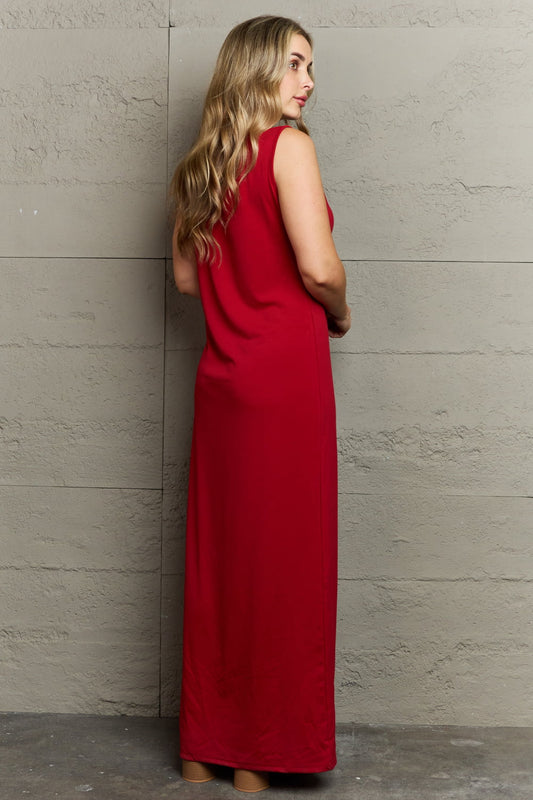 Plus Size Scoop Neck Maxi Tank Dress - felvior