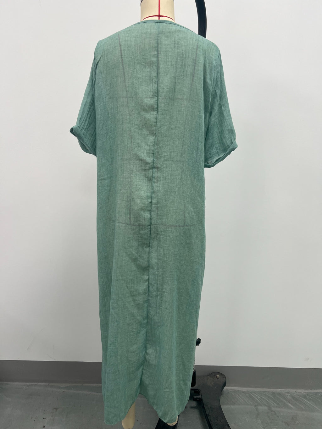 Full Size V-Neck Short Sleeve Midi Dress Plus Size