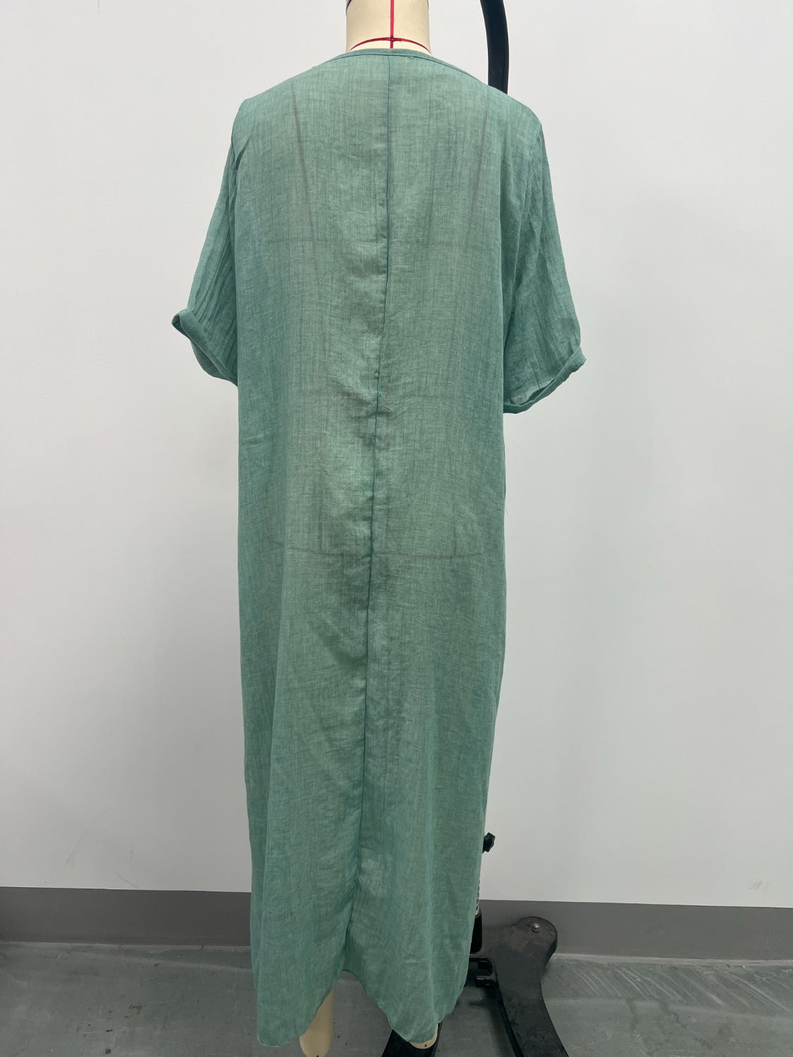 Full Size V-Neck Short Sleeve Midi Dress Plus Size