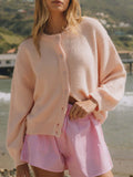 Button Down Long Sleeve Cardigan - felvior