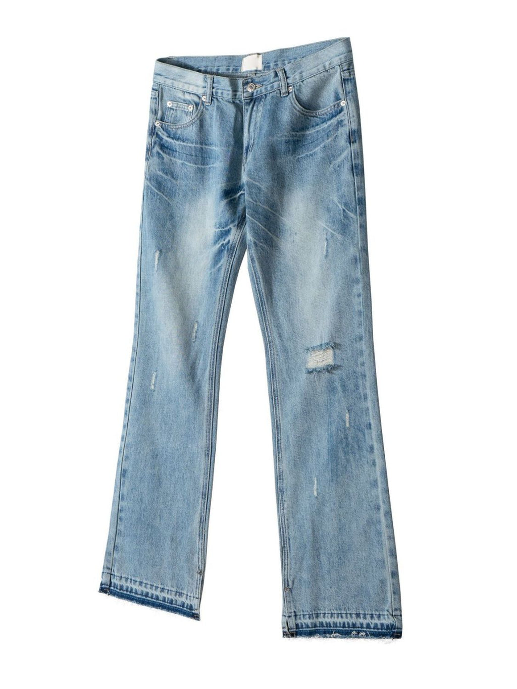 Men's Distressed Raw Hem Jeans