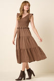 Mittoshop Smocked Ruffled Tiered Midi Dress - felvior