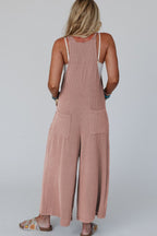 Corded Adjustable Straps Wide Leg Loose Overalls