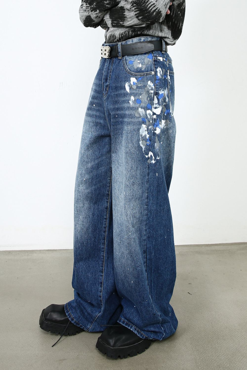 Men's Paint Wide Leg Jeans Zweitbild