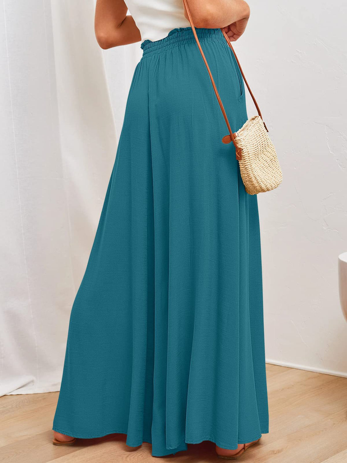 Wide Leg Pants with Pockets - felvior