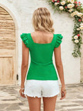 Square Neck Cap Sleeve Top