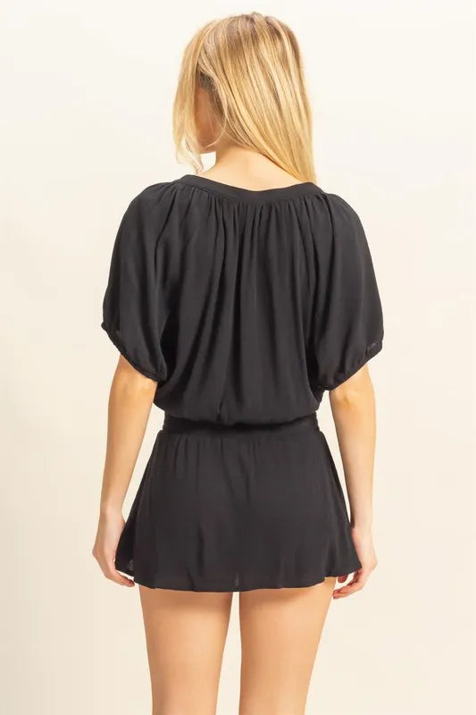 HYFVE Drawstring Hem Short Sleeve Top and Skort Set