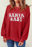 SANTA BABY Round Neck Long Sleeve Sweatshirt - felvior