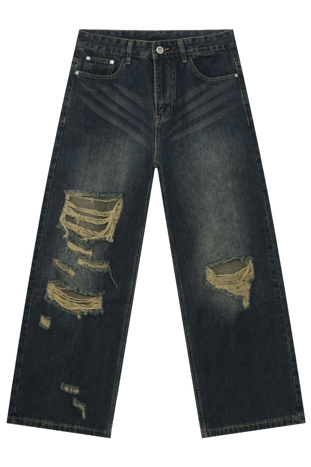 Men's Distressed Wide Leg Jeans